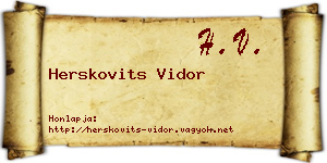 Herskovits Vidor névjegykártya